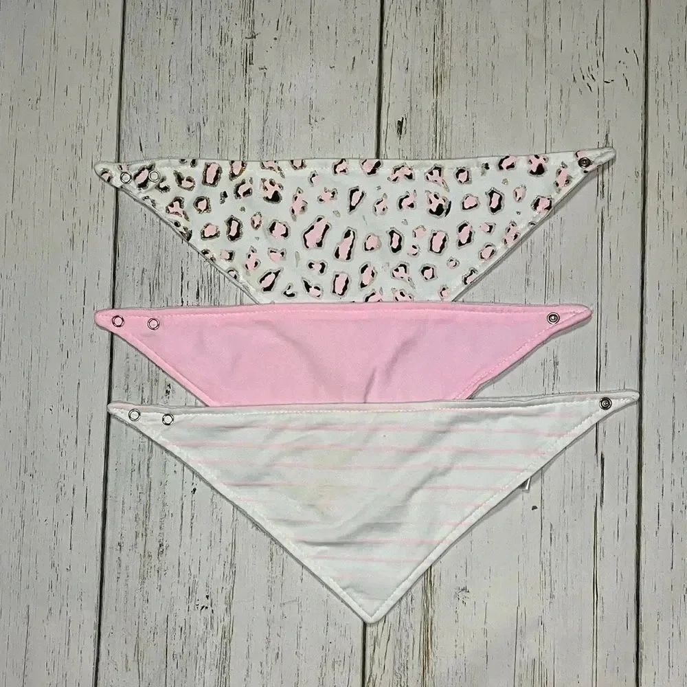 Head, Shoulders, Toes & Bows 3 pack Baby girls’ bandana bibs